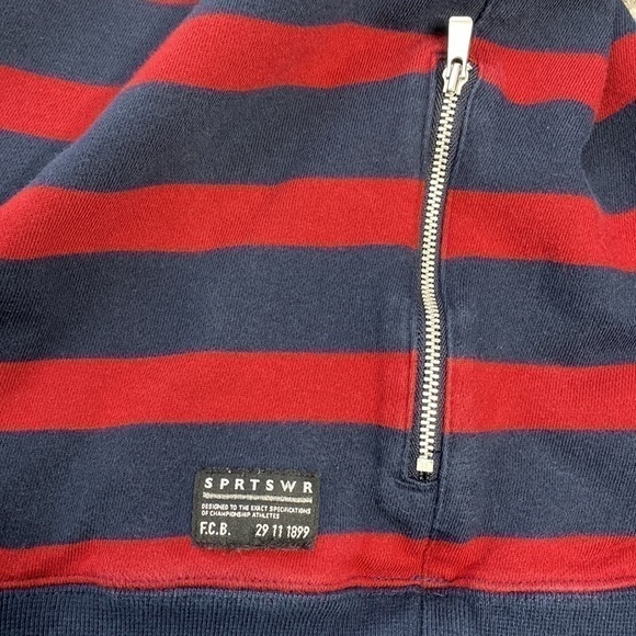 Vintage Nike Striped Sweatshirt Navy & Red Size Large Y2K - Picture 4 of 8